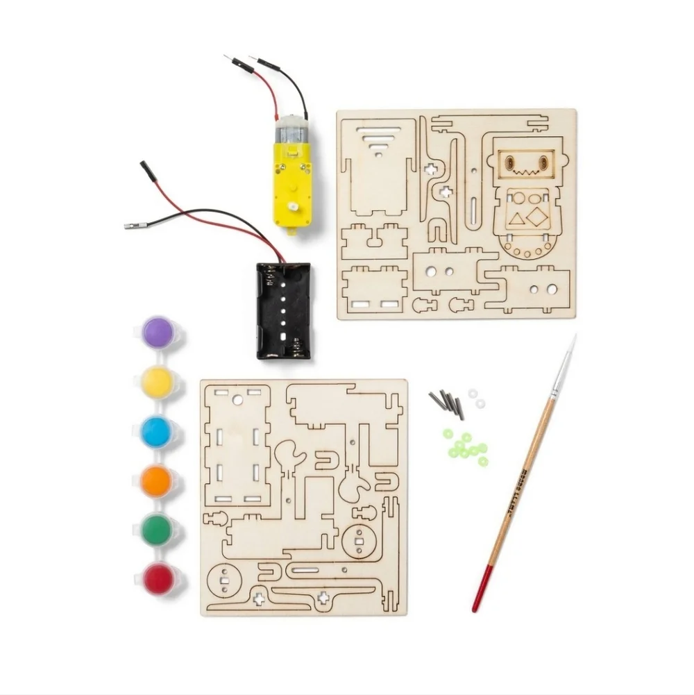 New!Diy Create Your Own Colorful Wood Walking Robot Kit Y2K Outdoors Trendy